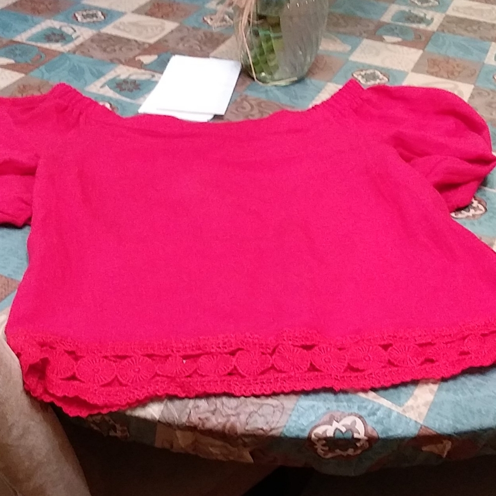 Funky styling red shirt